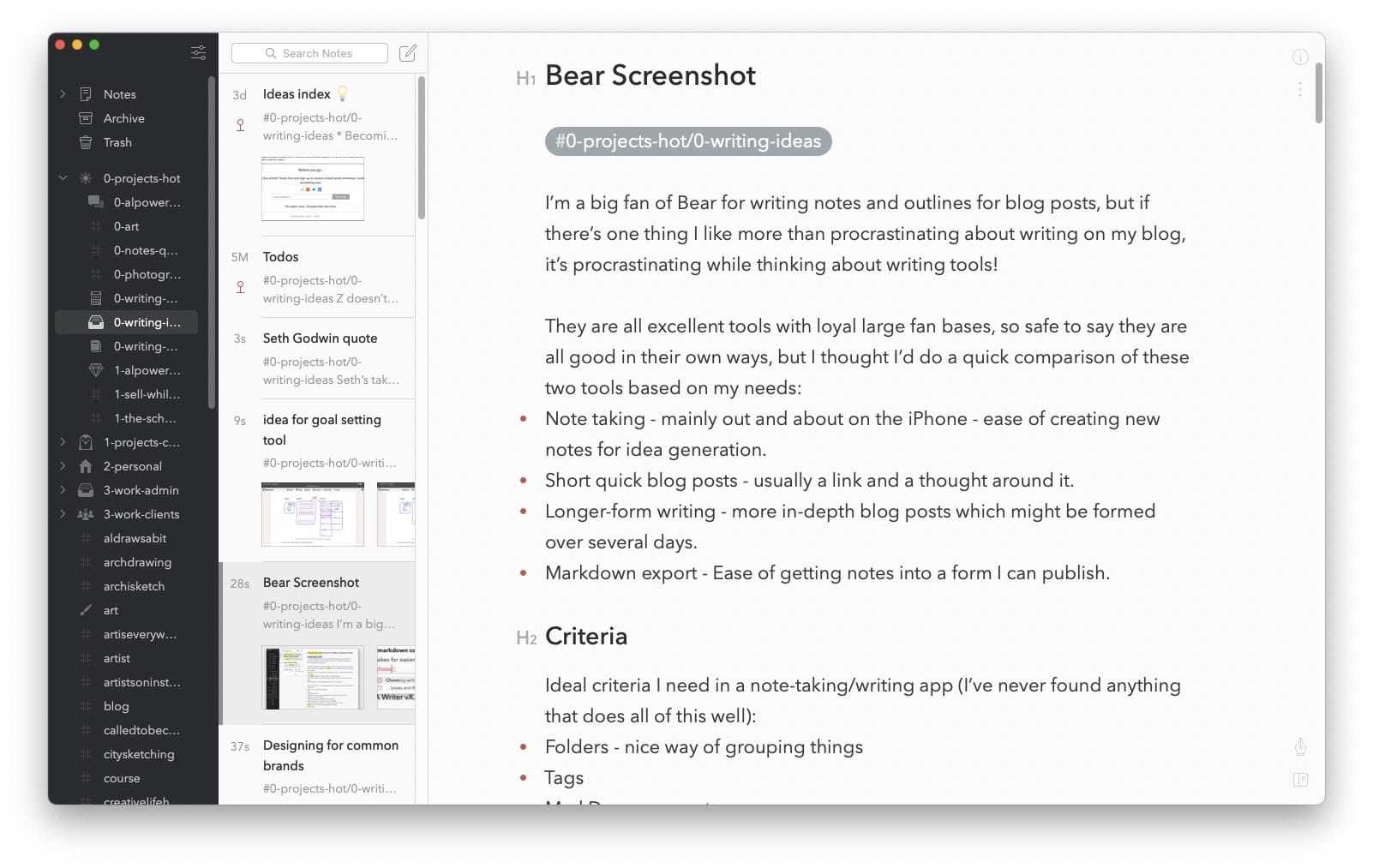 Bear text editor