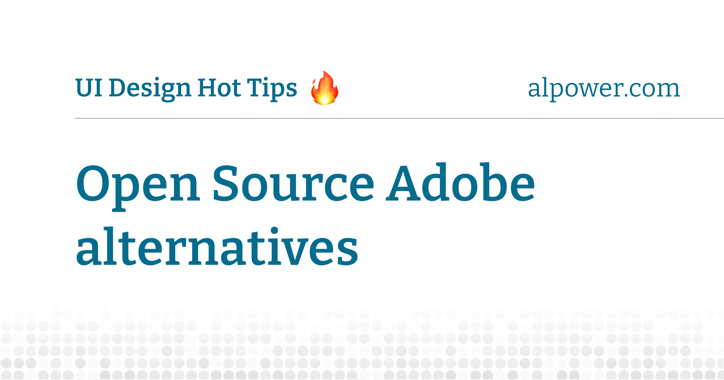 Open source Adobe alternatives