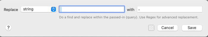 Alfred workflow - find and replace modal